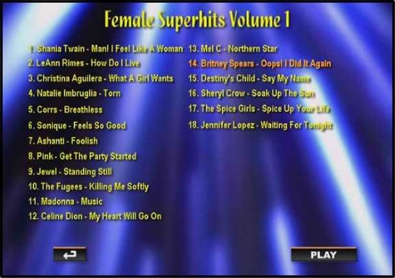 Karaoke Music DVD Menu 2